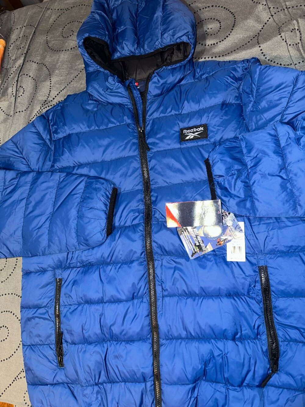 REEBOK LOFT NAVY JACKET HOODIE COMPARE WITH DOWN JACKETS SIZE XL MEN $137.00